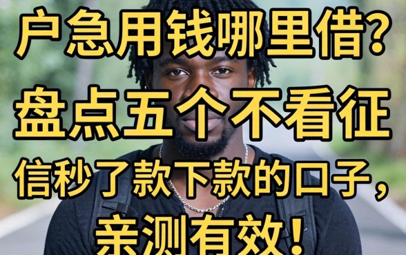 黑户急用钱哪里借？盘点五个不看征信秒下款的口子，亲测有效！