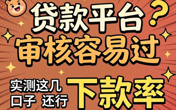 揭秘什么贷款平台审核容易过，实测这几个口子下款率还行