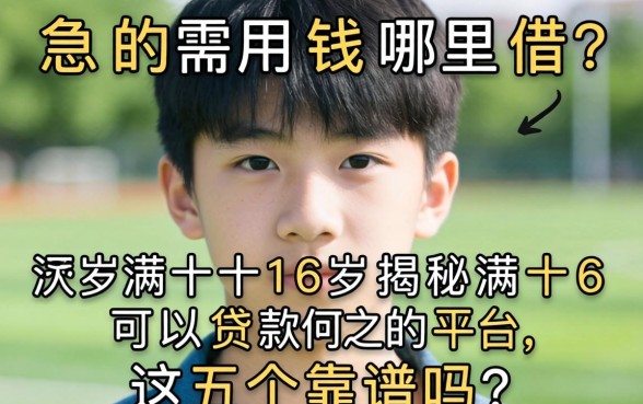 刚满十六岁急需用钱哪里借？揭秘满十六可以贷款的平台，这五个靠谱吗？