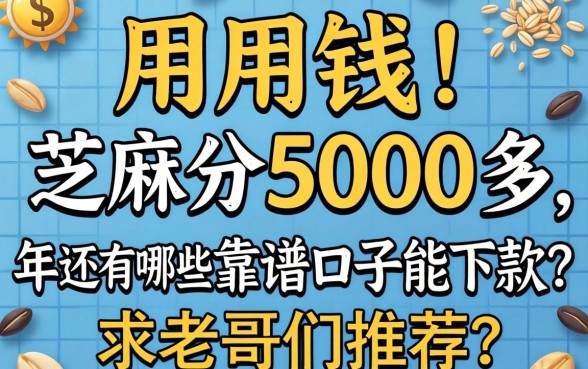 急用钱！芝麻分5000多，2026年还有哪些靠谱口子能下款？求老哥们推荐！