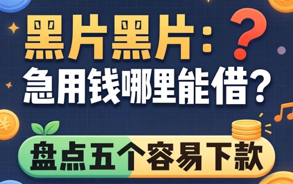 征信黑户急用钱哪里能借？盘点五个容易下款的口子
