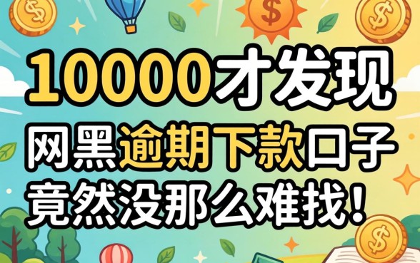 我借了10000才发现,网黑逾期下款口子竟然没那么难找