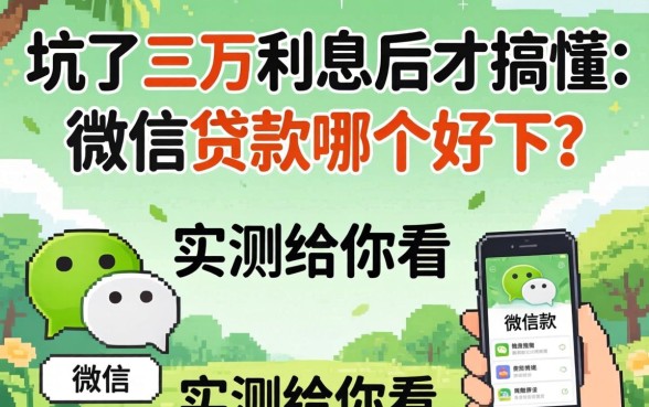 被坑了三万利息后才搞懂：微信贷款哪个好下？实测给你看