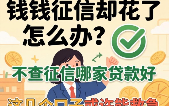 急需用钱征信却花了怎么办？不查征信的哪家贷款好？这几个口子或许能救急