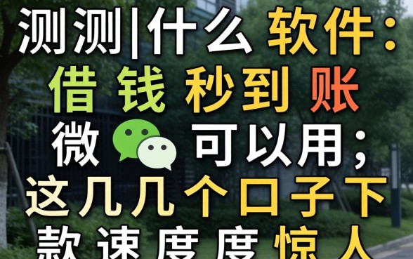 实测什么软件借钱秒到账微信可以用，这几个口子下款速度惊人