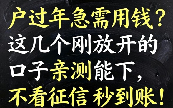 黑户过年急需用钱？这几个刚放开的口子亲测能下，不看征信秒到账！