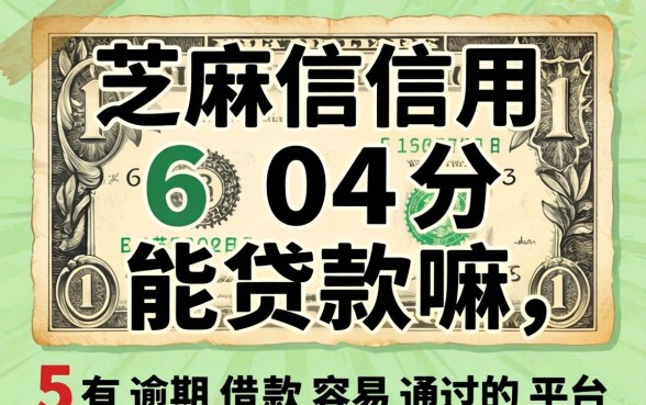 芝麻信用604分能贷款嘛，概括5个有逾期借款容易通过的平台