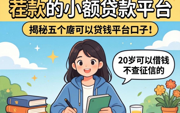比较容易放款的小额贷款平台推荐，揭秘五个20岁可以借钱平台不查征信的口子
