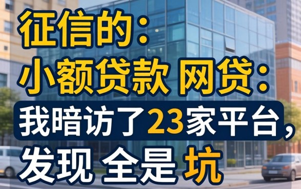 不上征信的小额贷款网贷：我暗访了23家平台，发现全是坑