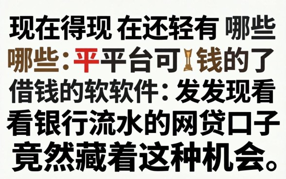 我翻遍了现在还有哪些平台可以借钱的软件，发现看银行流水的网贷口子竟然藏着这种机会