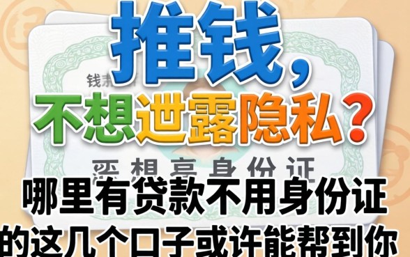 急需用钱却不想泄露隐私?哪里有贷款不用身份证的?这几个口子或许能帮到你