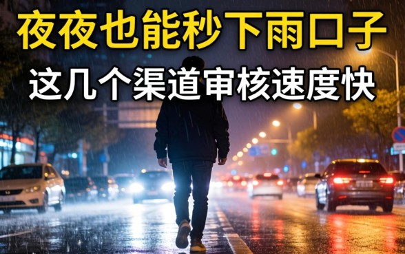 实测夜间也能秒下的口子，这几个渠道审核速度快