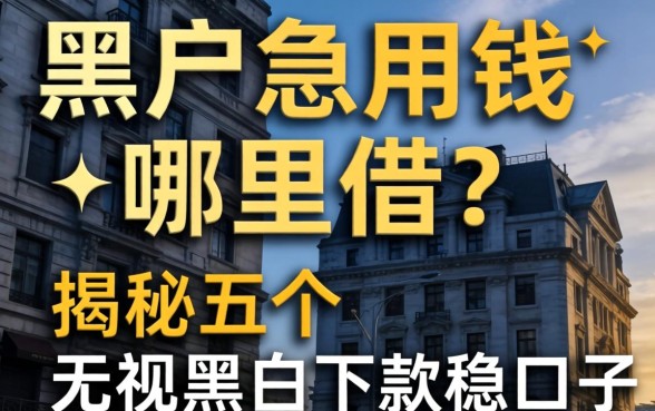 征信黑户急用钱哪里借?揭秘五个无视黑白下款稳的口子