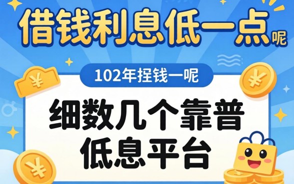 什么借钱利息低一点呢？细数几个靠谱的低息平台