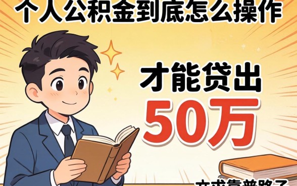 急求!个人公积金到底怎么操作才能贷出50万?求靠谱路子分享!