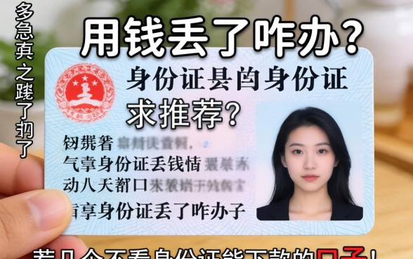 急用钱身份证丢了咋办?求推荐几个不看身份证能下款的口子!