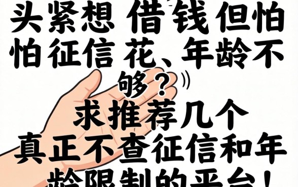 手头紧想借钱但怕征信花、年龄不够？求推荐几个真正不查征信和年龄限制的平台！