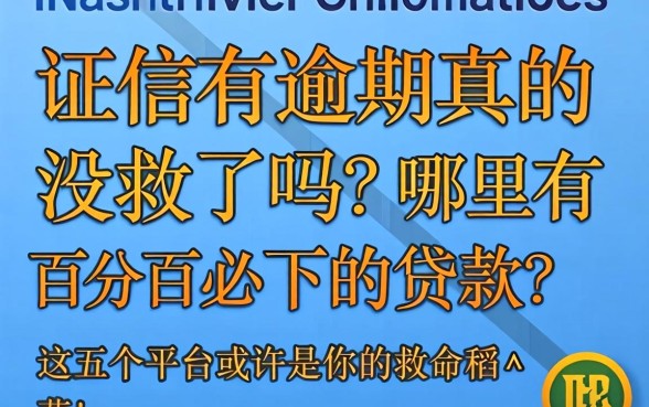 征信有逾期真的没救了吗？哪里有百分百必下的贷款？这五个平台或许是你的救命稻草