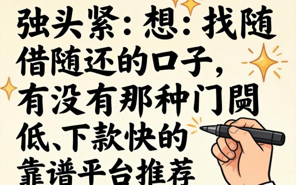 手头紧想找随借随还的口子，有没有那种门槛低、下款快的靠谱平台推荐？