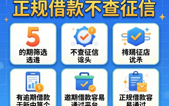 正规借款不查征信的，筛选5个有逾期借款容易通过的平台