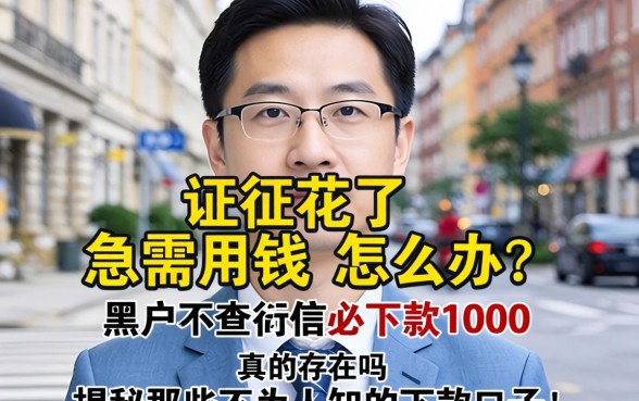征信花了急需用钱怎么办？黑户不查征信必下款1000真的存在吗？揭秘那些不为人知的下款口子