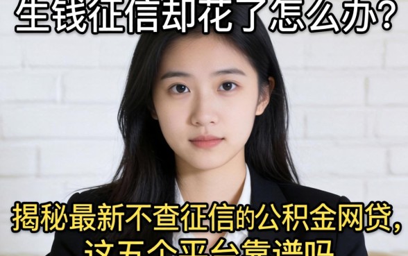 急需用钱征信却花了怎么办？揭秘最新不查征信的公积金网贷，这五个平台靠谱吗？
