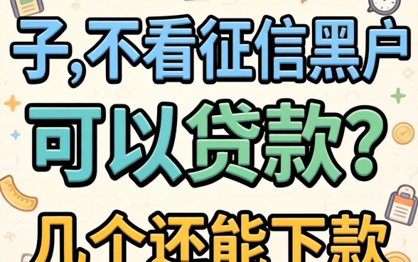 什么口子不看征信黑户可以贷款?整理了几个还能下款的