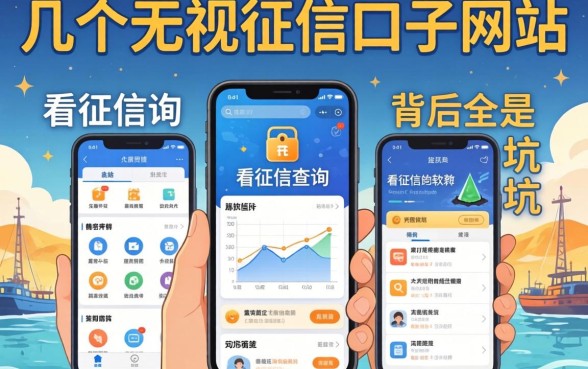 我试了几个无视征信口子网站，发现不看征信查询的软件背后全是坑