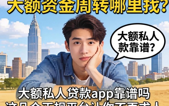 急需资金周转哪里找？大额私人贷款app靠谱吗？这几个正规平台让你不再求人