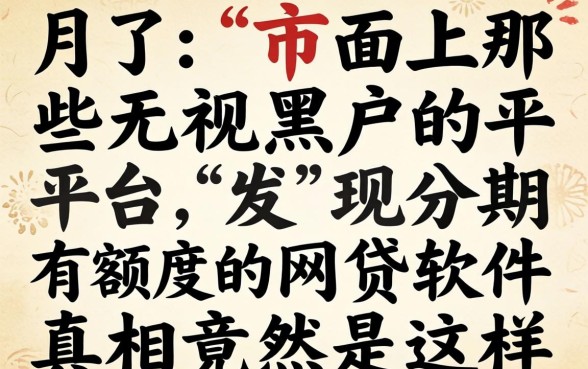 我试了市面上那些无视黑户的平台，发现分期有额度的网贷软件真相竟然是这样