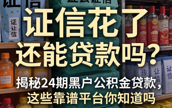 征信花了还能贷款吗？揭秘24期黑户公积金贷款，这些靠谱平台你知道吗？