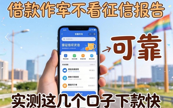 哪些借款软件不看征信报告的可靠？实测这几个口子下款快
