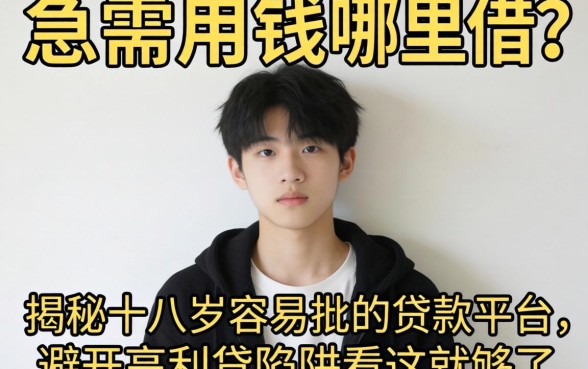 刚满十八岁急需用钱哪里借?揭秘十八岁容易批的贷款平台,避开高利贷陷阱看这就够了