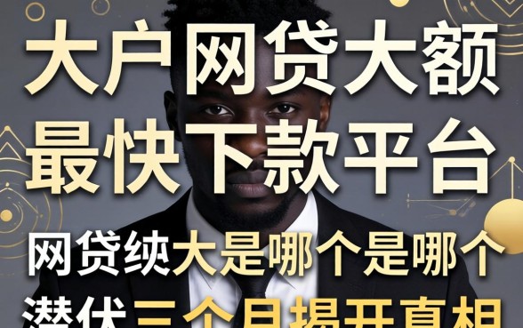 黑户网贷大额最快下款的平台是哪个？我潜伏三个月揭开真相