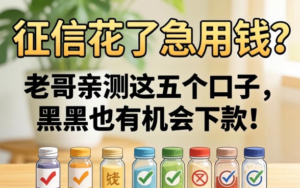 2026年征信花了急用钱?老哥亲测这五个口子,黑户也有机会下款!