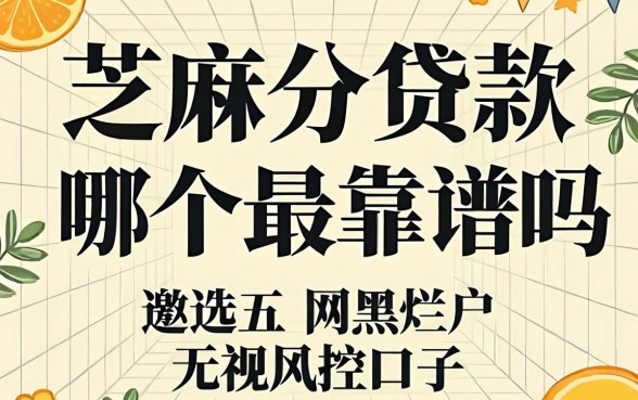 芝麻分贷款哪个最靠谱吗,遴选五个网黑烂户无视风控口子