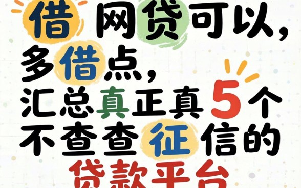 怎么借网贷可以多借点，汇总5个真正不查征信的贷款平台