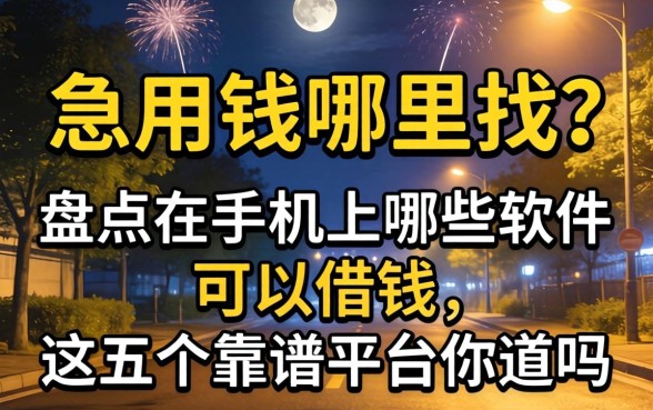 深夜急用钱哪里找?盘点在手机上哪些软件可以借钱,这五个靠谱平台你知道吗?
