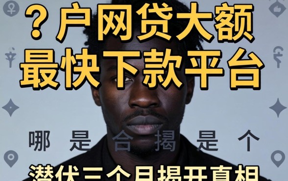 黑户网贷大额最快下款的平台是哪个？我潜伏三个月揭开真相