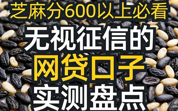 芝麻分600以上必看：无视征信的网贷口子实测盘点
