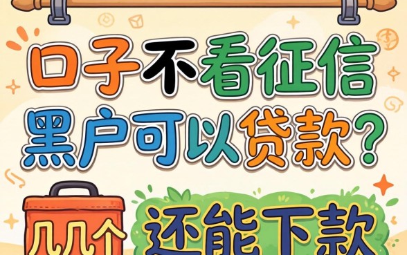 什么口子不看征信黑户可以贷款?整理了几个还能下款的