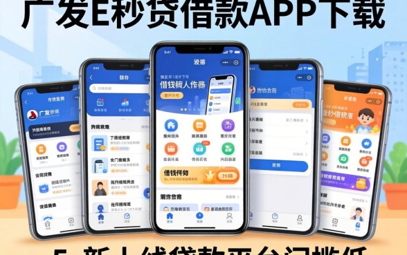 像广发E秒贷借款app下载一样方便的借钱软件，归纳五个新上线贷款平台门槛低app