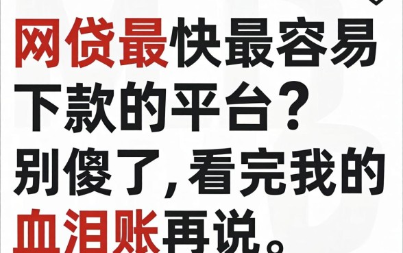 网贷最快最容易下款的平台？别傻了，看完我的血泪账再说