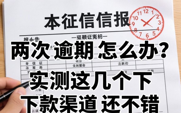 征信报告两次逾期怎么办？实测这几个下款渠道还不错