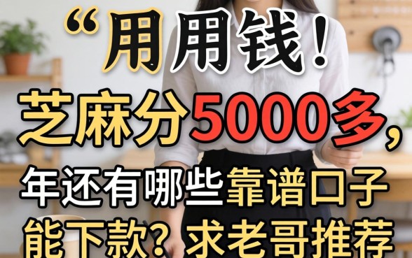 急用钱！芝麻分5000多，2026年还有哪些靠谱口子能下款？求老哥们推荐！