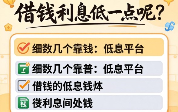 什么借钱利息低一点呢？细数几个靠谱的低息平台