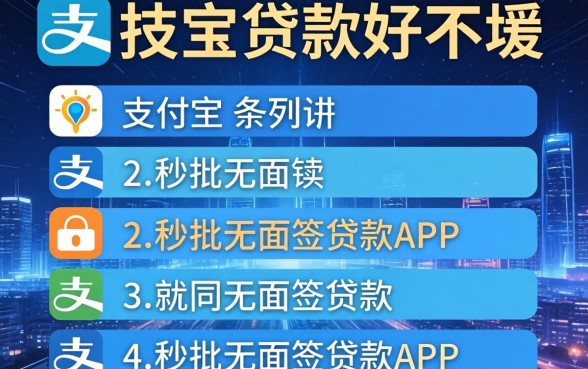 支付宝贷款好不好，条列五个秒批无面签贷款app