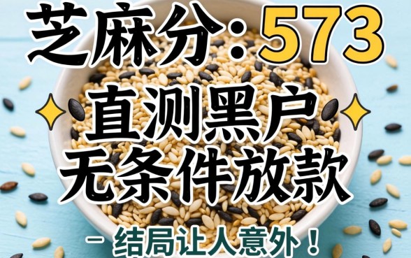 我芝麻分573实测黑户无条件放款，结局让人意外