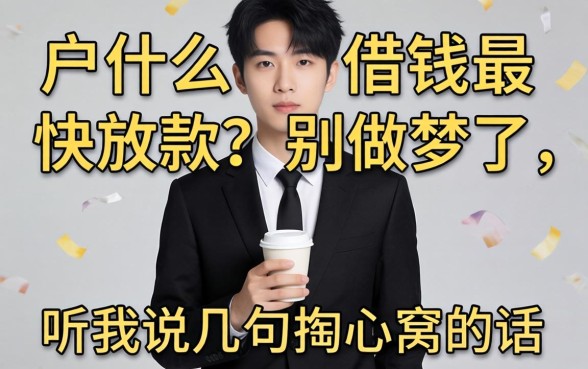 黑户什么借钱最快放款？别做梦了，听我说几句掏心窝的话