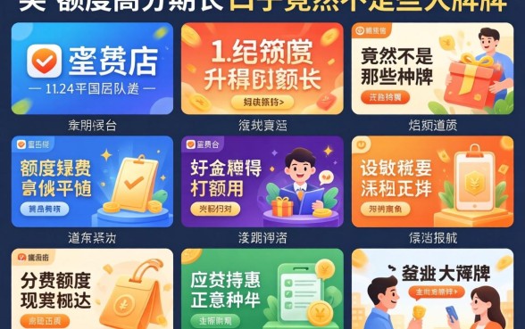 我试了十几个平台，发现额度高分期长的口子竟然不是那些大牌子